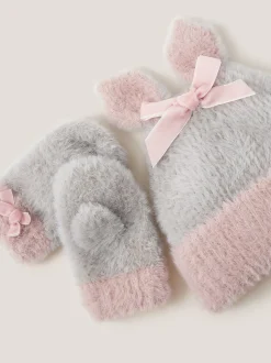 Monsoon Baby Bunny Hat & Mittens Set