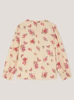 Monsoon Butterfly Floral Smocked Blouse