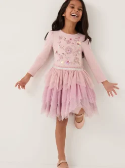 Monsoon Disco-jurk met bloemen en pailletten