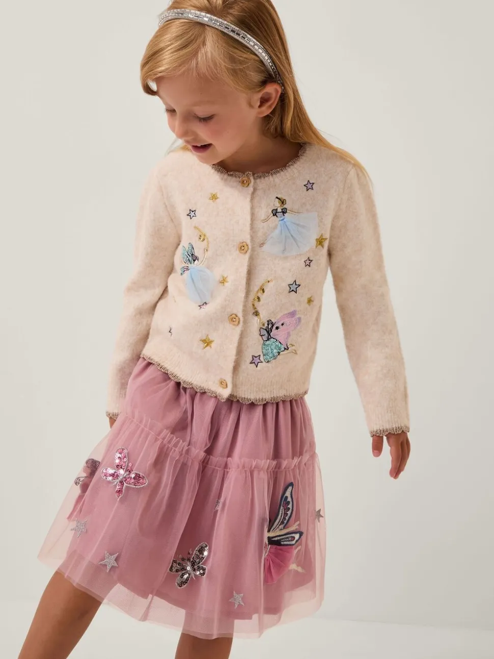 Monsoon Fairy Star Embroidered Cardigan
