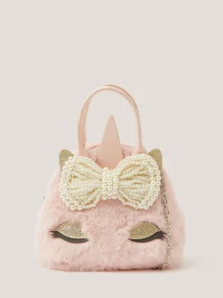 Monsoon Fluffy Bow Unicorn Handbag