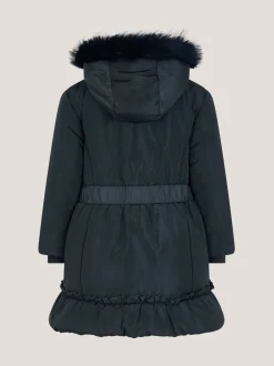 Monsoon Frill Bow Hooded Coat