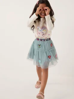 Monsoon Heart Embellished Tulle Skirt