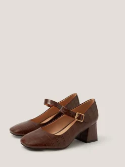 Monsoon Jill Faux Croc Mary Jane Heels