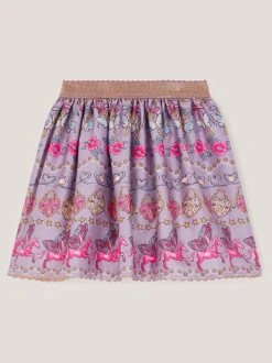 Monsoon Magical Unicorn Print Satin Skirt
