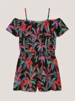 Monsoon Neon Tropical Print Playsuit