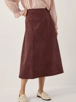 Monsoon Rowan Suedette A-Line Midi Skirt