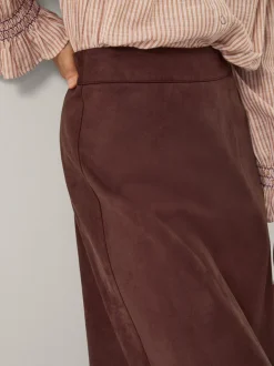 Monsoon Rowan Suedette A-Line Midi Skirt
