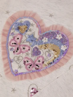 Monsoon Sequin Heart Butterfly Long Sleeve Top