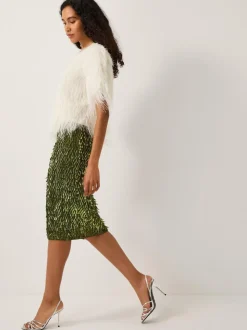 Monsoon Serenity Sequin Midi Skirt