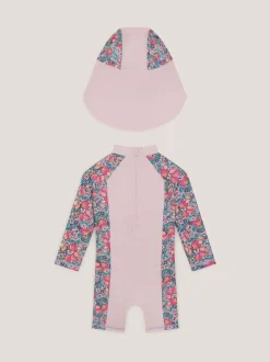 Monsoon Shell Print UPF50+ Sunsafe Suit & Sun Hat Set