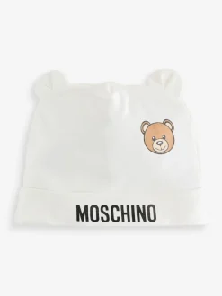 Moschino Baby Logo Hat and Bib Giftset With Giftbox