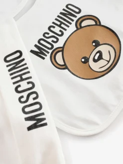 Moschino Baby Logo Hat and Bib Giftset With Giftbox