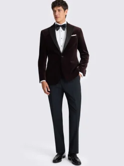 MOSS Regular Fit Velvet Jacket