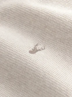 Moutkleurig - Hertlogo - Regular fit 100% katoenen premium trui met korte rits
