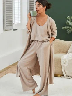 Moutkleurig - Laura Ashley lang loungevest