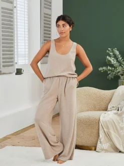 Moutkleurig - Laura Ashley gebreide loungebroek