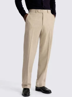 Moutkleurig - MOSS Flannel Wide Leg Trousers
