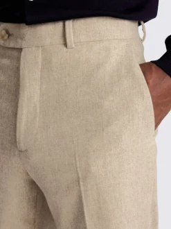 Moutkleurig - MOSS Flannel Wide Leg Trousers