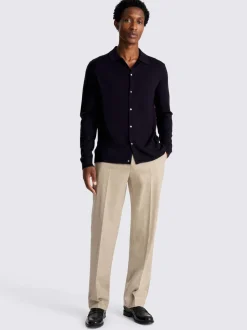 Moutkleurig - MOSS Flannel Wide Leg Trousers