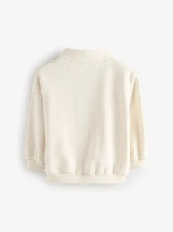 Moutkleurig - Sweatshirt met kwartrits (3mnd -7jr)
