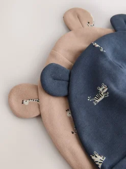 Multi - 4 -delige babyset van muts en slabbetjes (0-18mnd)