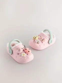 Multi - Pantoffelklompen met voering van imitatiebont