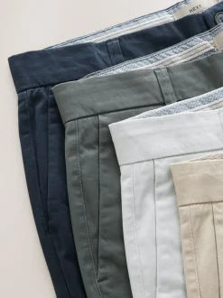 Multi - Ruimvallende pasvorm. - Set van 4 chinoshorts met stretch