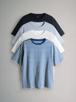 Multi - The Set verpakking van 4 relaxte T-shirts met korte mouwen