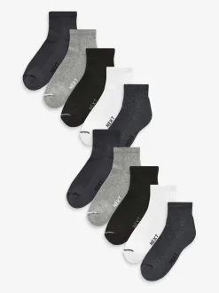 Multi - Verpakking van 10 - Halfhoge sneakersokken met demping