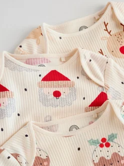 Multi - Verpakking van 3 Kerstmis Baby Bodysuits
