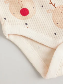 Multi - Verpakking van 3 Kerstmis Baby Bodysuits