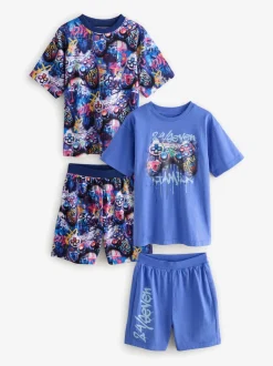 Multi Bright Graffiti Gamer - Set van 2 pyjama's met short (3-16 jr)