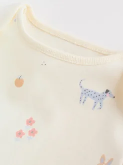 Multi Pastel Character - 7 Babyrompertjes met korte mouwen