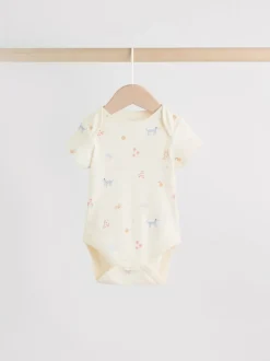 Multi Pastel Character - 7 Babyrompertjes met korte mouwen