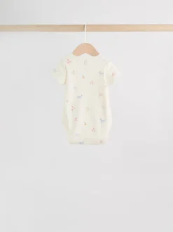 Multi Pastel Character - 7 Babyrompertjes met korte mouwen