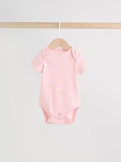 Multi Pastel Character - 7 Babyrompertjes met korte mouwen