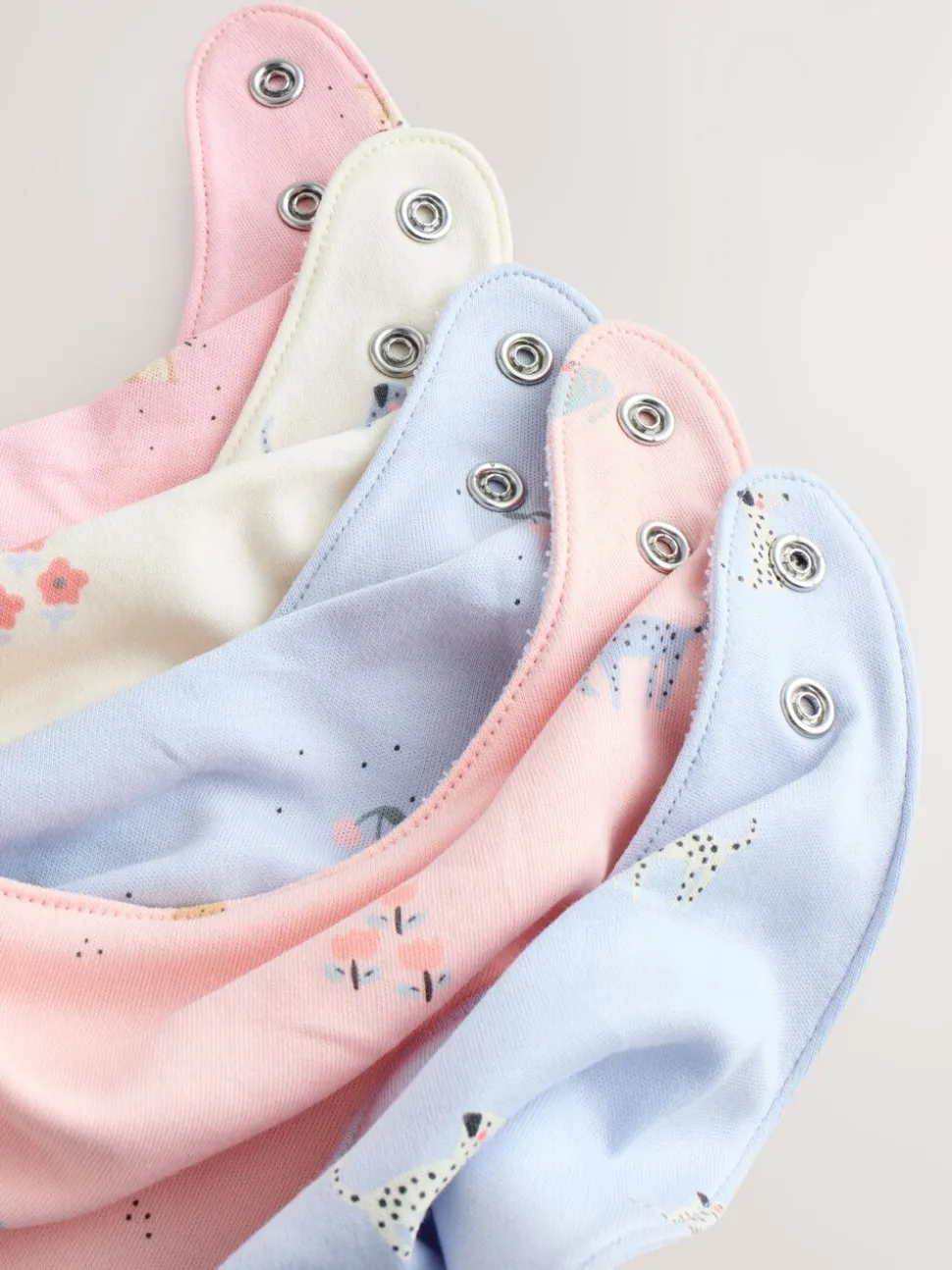 Multi Pastel Character - 5 Kwijlslabbetjes voor baby's