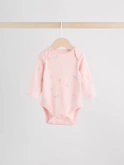 Multi Pastel Character - Set van 5 babyrompertjes met lange mouwen