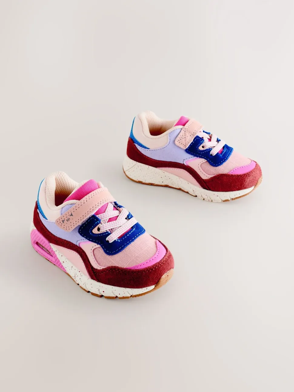 Multi roze - Sneakers met dikke zool en elastische veters