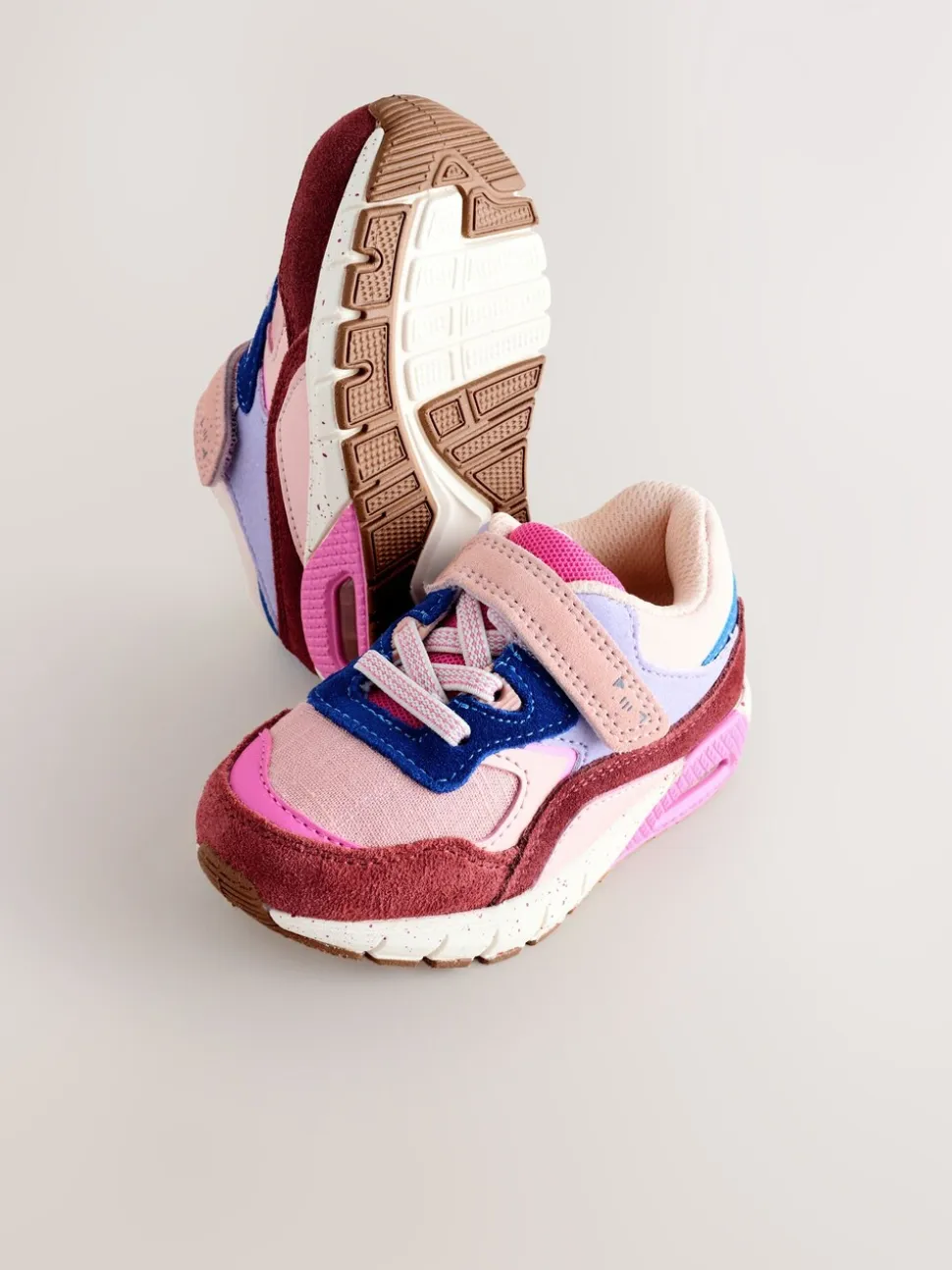 Multi roze - Sneakers met dikke zool en elastische veters