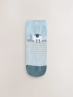 Multi Sheep Print - 4 paar sneakersokken