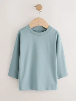 Multi-blauw - Set van 5 T-shirts met lange mouwen (3 mnd-7 jr)