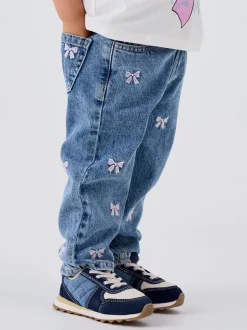 Name It Bow Embroidery Mom Jeans