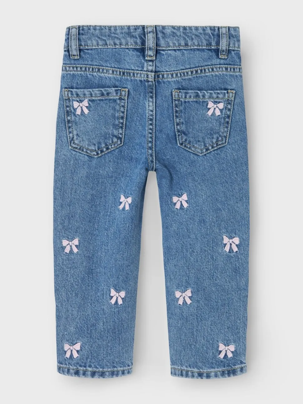 Name It Bow Embroidery Mom Jeans