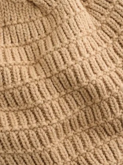 Natural Borg - Gebreide pilotenmuts voor baby's met pompon (0mnd -2jr)