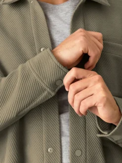 Naturel bruin - Diagonaal structuur Jersey Overshirt
