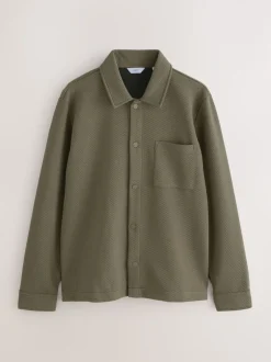 Naturel bruin - Diagonaal structuur Jersey Overshirt