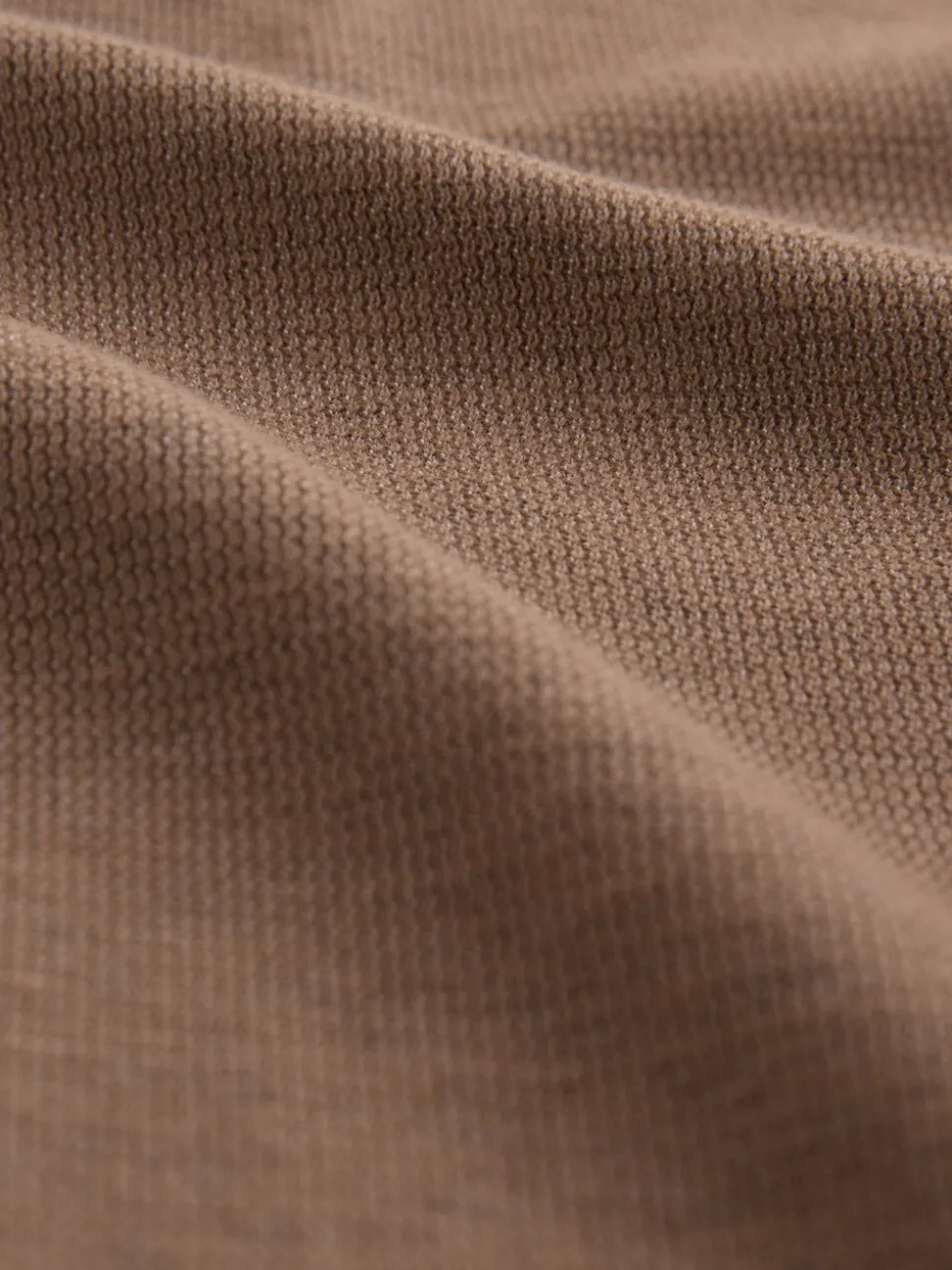 Naturel bruin - Smart poloshirt met textuur en rits