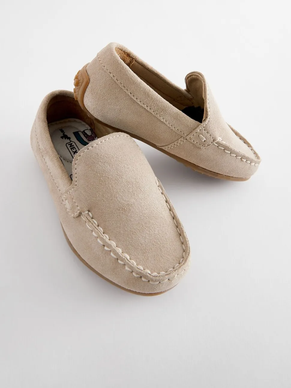 Naturel kiezelkleur - Suede Slip-Ons Loafer Shoes